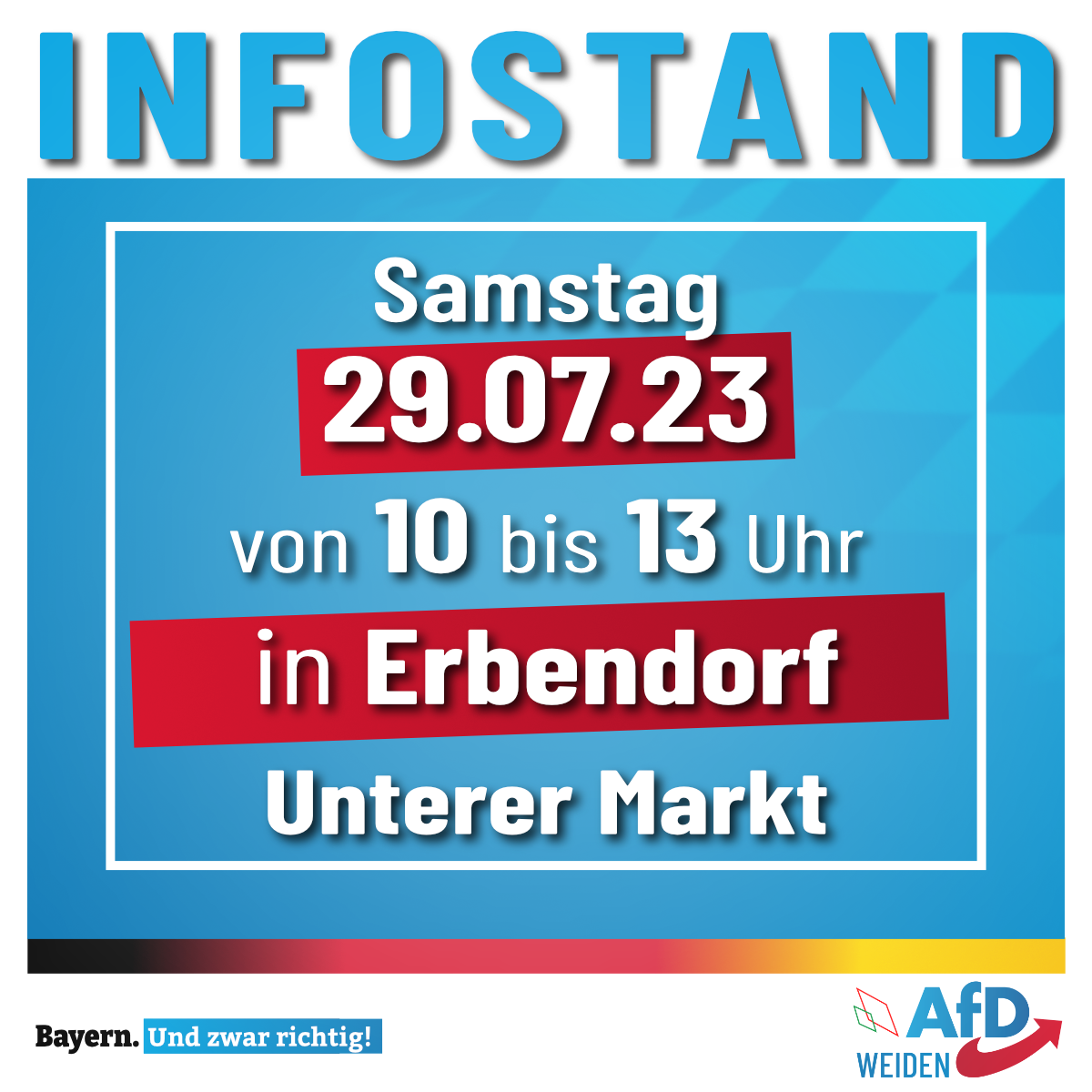 AfD Weiden Infostand in Erbendorf