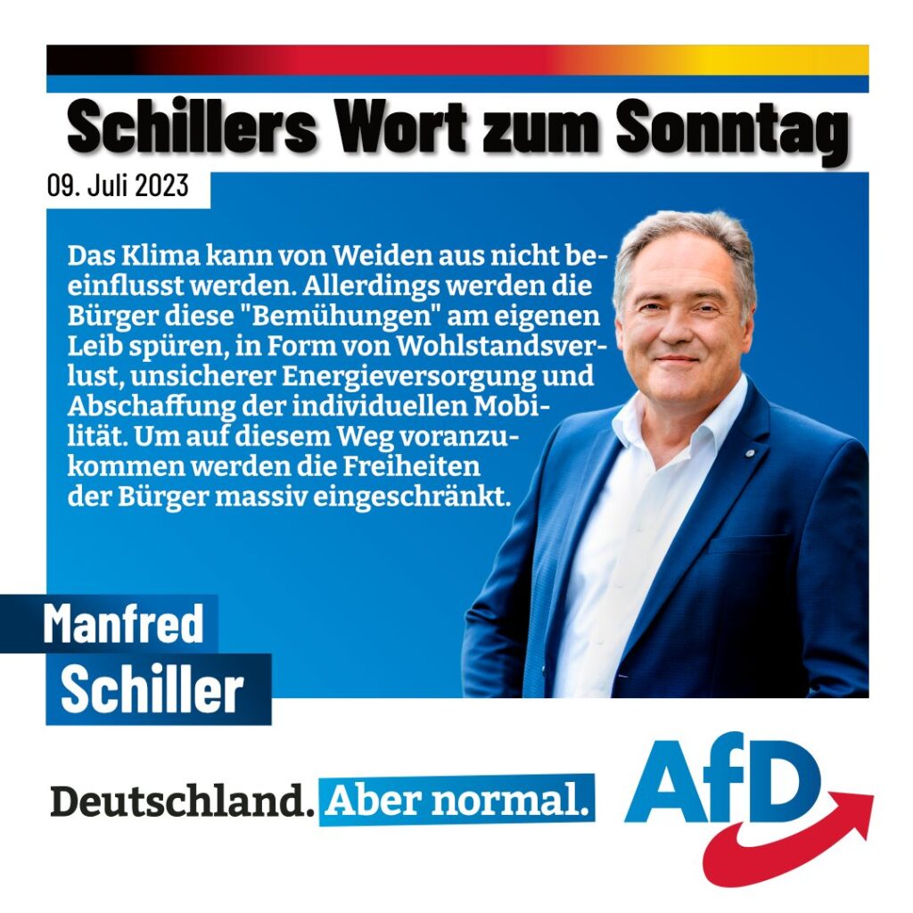 AfD Weiden, Manfred Schiller, Klimarettung von Weiden aus nur ein Vorwand?