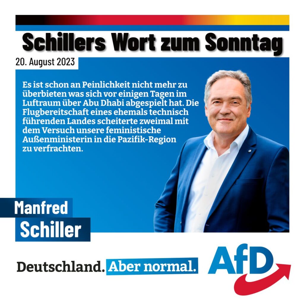 Manfred Schiller AfD Weiden - Wort zum Sonntag - Die grüne Art zu reisen.