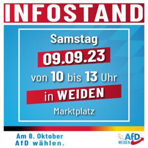 AfD Weiden Infostand in Weiden Oberpfalz am Marktplatz