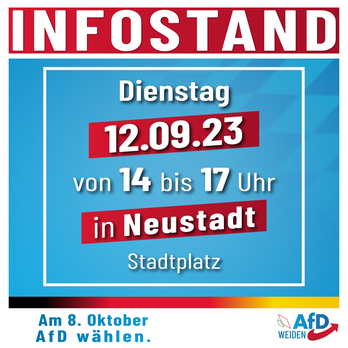 AfD Infostand in Neustadt a. d. Waldnaab, Oberpfalz