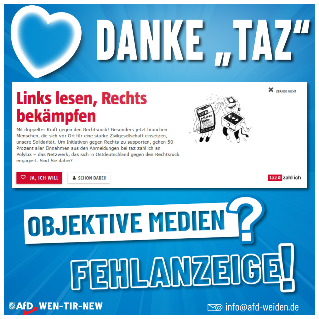 AfD Weiden - Objektive Medien - Fehlanzeige