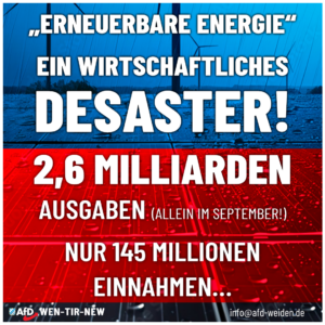 AfD Weiden - Erneuerbare Energien - ein wirtschaftliches Desaster