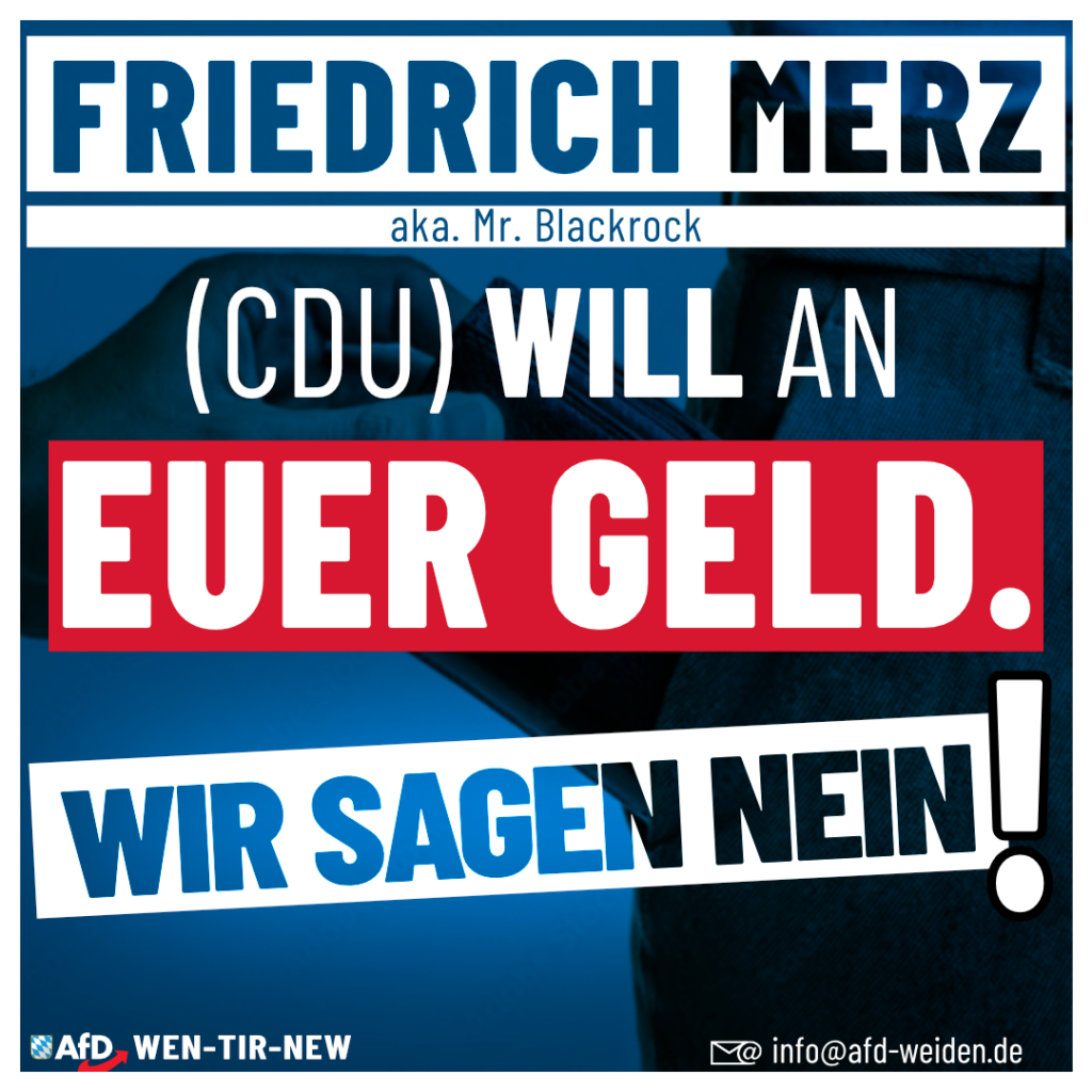 AfD Weiden - Friedrich Merz CDU will an euer Geld