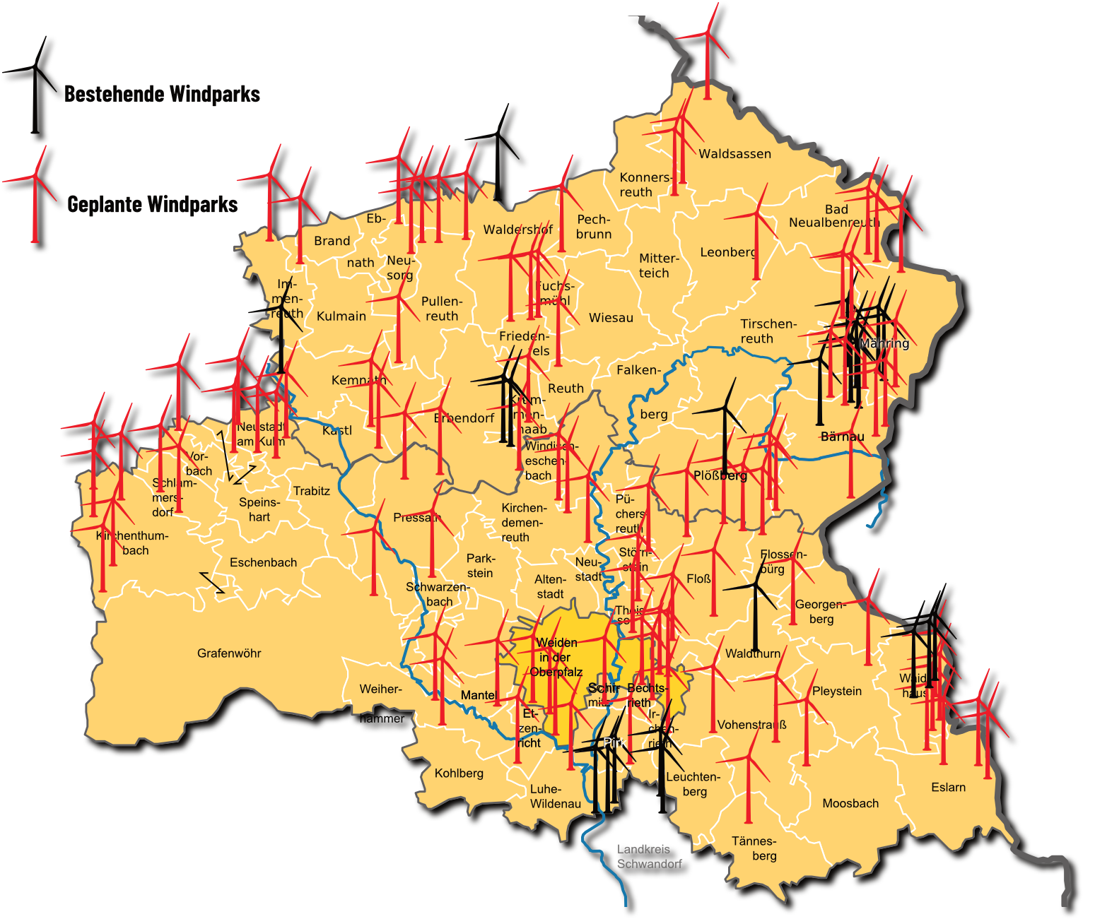 Windkraftanlagen Weiden - Neustadt - Tirschenreuth